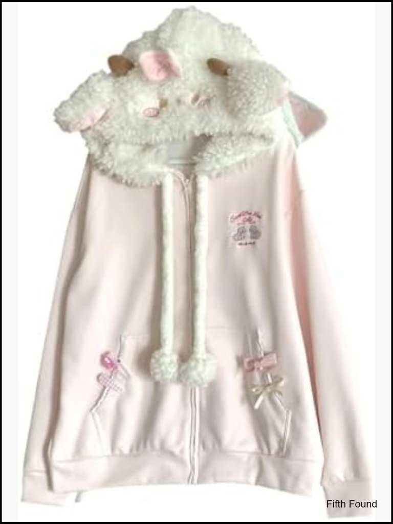 Cutecore Kawaii Long Sleeve Zip Up Hoodie Oversize Sweatshirt